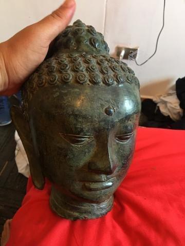 Buda cabeza bronce 30 cm