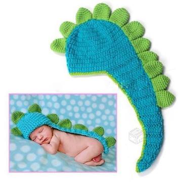 Conjunto Crochet Bebe Dinosaurio Disfraz Algodón