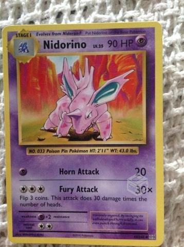Carta Pokemon Nidorino. Hp 90
