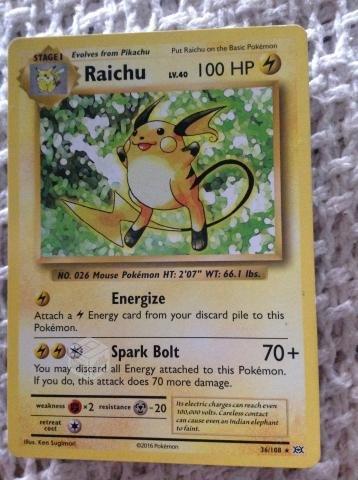 Carta Pokemon Raichu. Hp 100