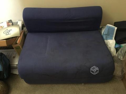 Futon - sillón cama azul