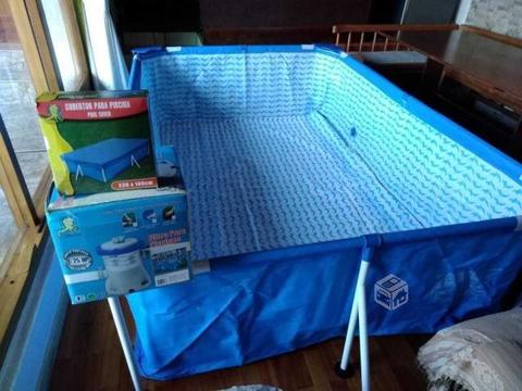 Piscina Bestway 239x160x61 + bomba 1249 L/h +