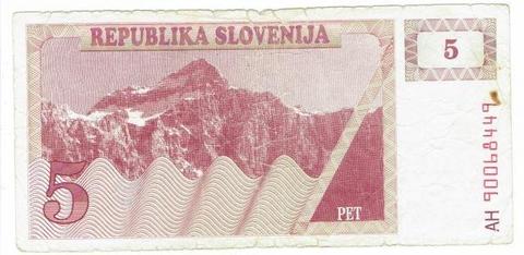 Billete de Eslovenia, 5 tolar