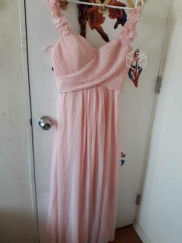 Vestido largo rosado talla M