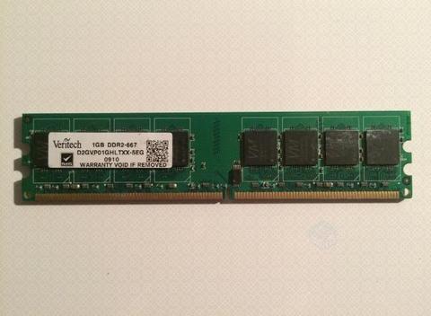 Memoria Ram Veritech DDR2 1GB 667MHz PC2-5300