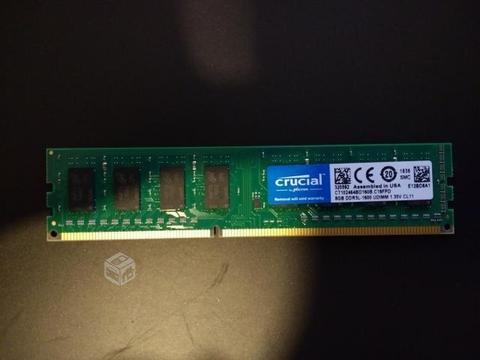 Memoria RAM Crucial PC DDR8 8GB 1600MHZ