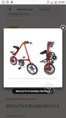 Bicicleta plegable recycle adulto