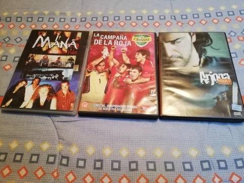 Lote 3 DVD Maná, Arjona, Chile, originales