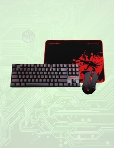 Kit TecladoK552+MouseM601+MousePad Redragon Negro