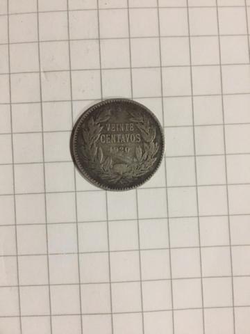 Moneda de plata 20 centavos 1920