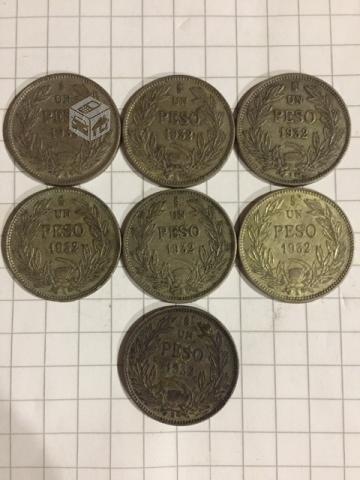 Monedas de plata chilenas 1 peso año 1932