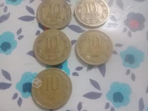 Monedas de 10 pesos estatua de la libertad