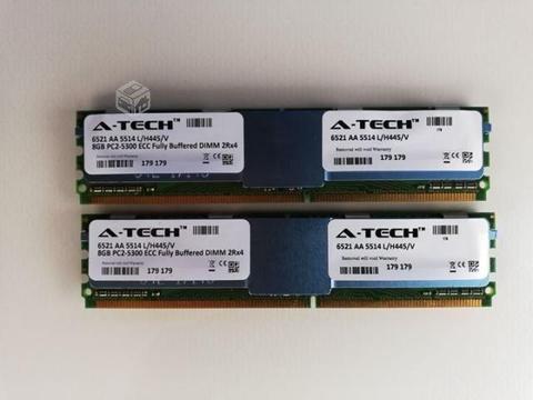 Memorias Ram DDR2 16 GB 2x8 GB 5300 ECC