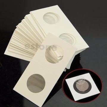 Cartones para monedas, 20 mm. 50 unidades