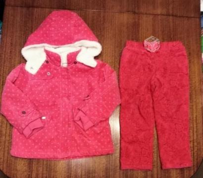 Calentito abrigo y pantalón bebé niña t3 ropa