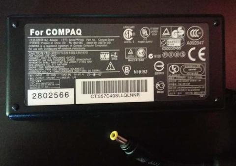 Cargador Notebook Compaq Spare PA1650-02C 19V-3.5A