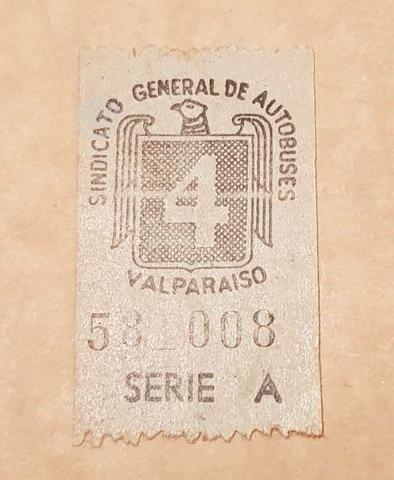 Antiguo boleto de micro de Valparaíso