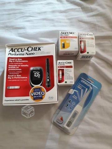 Maquina glicemia y termometro