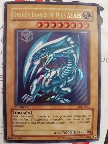 Carta Yu-Gi-Oh Dragon Blanco de Ojos Azules 1er Ed