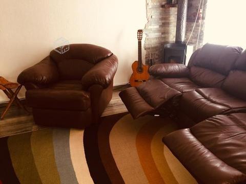Sofa usado más sillón color café