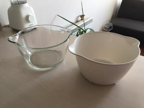 Kit Bowls de vidrio resistente al calor y plástico