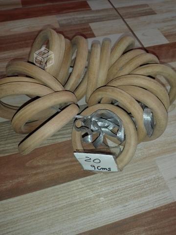 20 argollas madera 9 cms