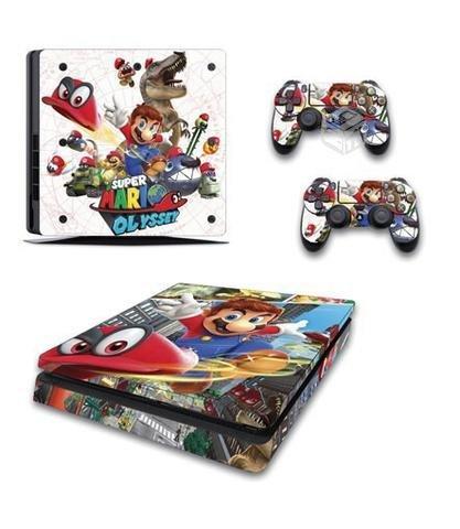 Skins PS4 Slim Mario Consola+Skins 2 Controles