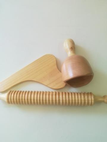 Pack masaje maderoterapia copa rodillo tabla