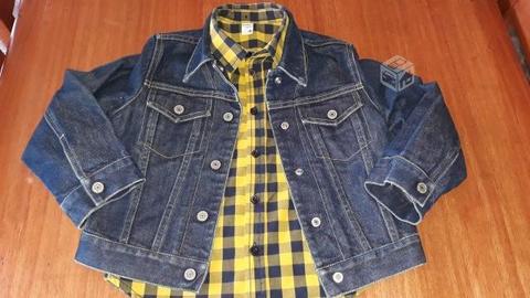 Chaqueta de jeans niño mas camisa talla 4