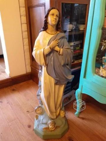 Estatua virgen inmaculada Concepción y 2 óleos sa
