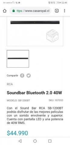 Soundbar Bluetooth 2.0 40w nueva RCA
