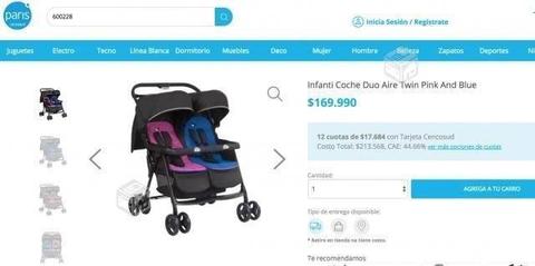 Coche duo NUEVO aire twin pink and blue NUEVO