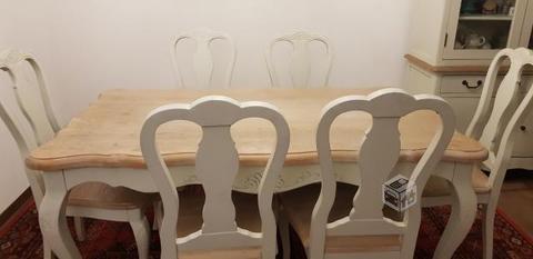 Mesa Comedor estilo Provenzal con 6 sillas