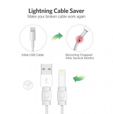 Protector Cable Carga, Iphone - Android Pack 6