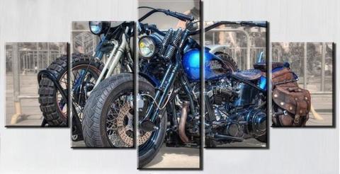Cuadro canvas Motocicleta Harley 5 piezas
