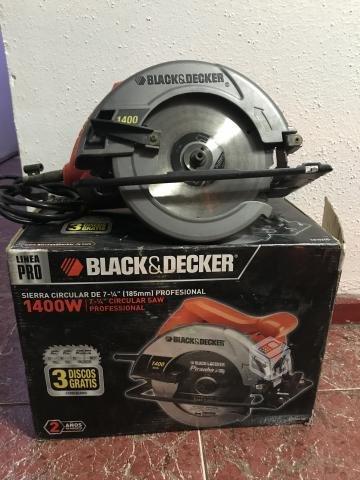 Sierra circular BLACK&DECKER 7-1/4 1400w + 3discos