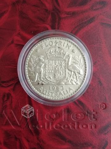 Moneda de Plata Australia 1 Florin 1943