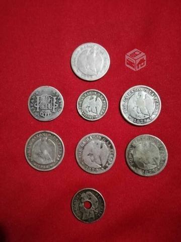 Antiguas monedas de plata