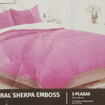 Plumón Coral con Sherpa de Mashini, 2 plazas