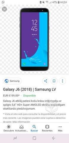 celular Samsung j6 usado