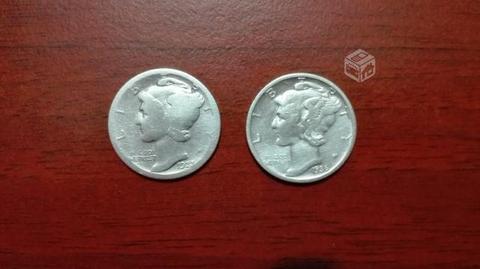 Moneda 1 Dime Estadounidense de Plata
