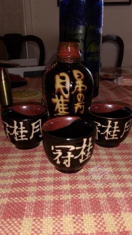 Set Sake 4 Piezas Ceramica Hecho En Japon