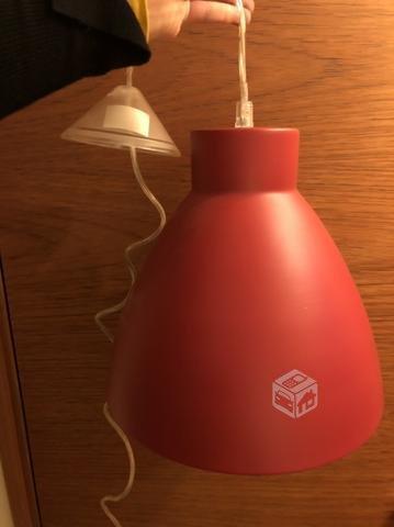 Dos Lámparas de colgar cono Homy (rojo y plateado)