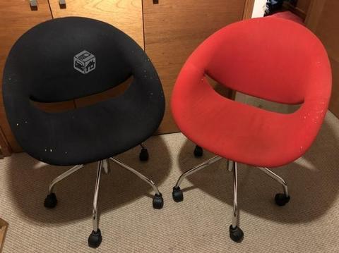 Sillas escritorio con ruedas roja Sur Diseño (2)