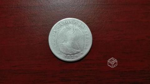 Moneda de 20 centavos de décimo de 1879 chile