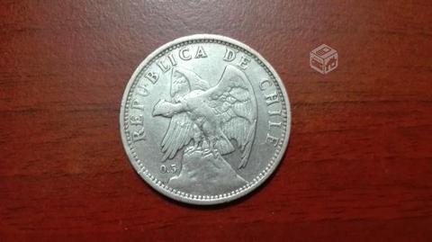 Moneda de 1924 de plata de Chile