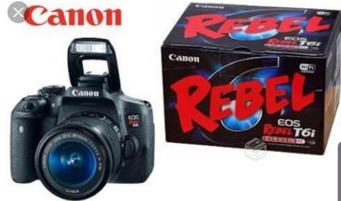 Canon T6i + lente 18-55 mm sellada sin uso