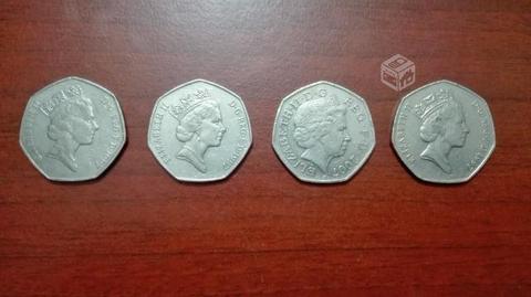 Moneda de 50 peniques de Inglaterra