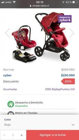 Coche Bebesit Compass Travel Melagne Color Rojo