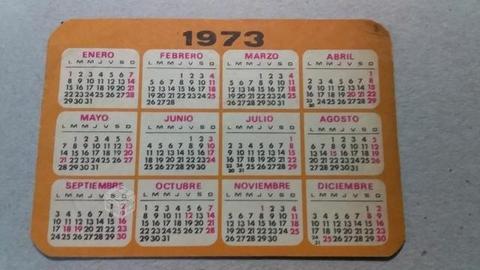 Calendario bolsillo 1973